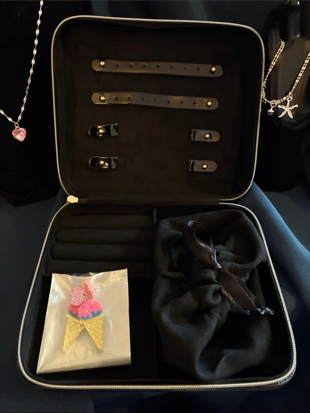 Jewelry Collection w/hard cover jewelry travel case